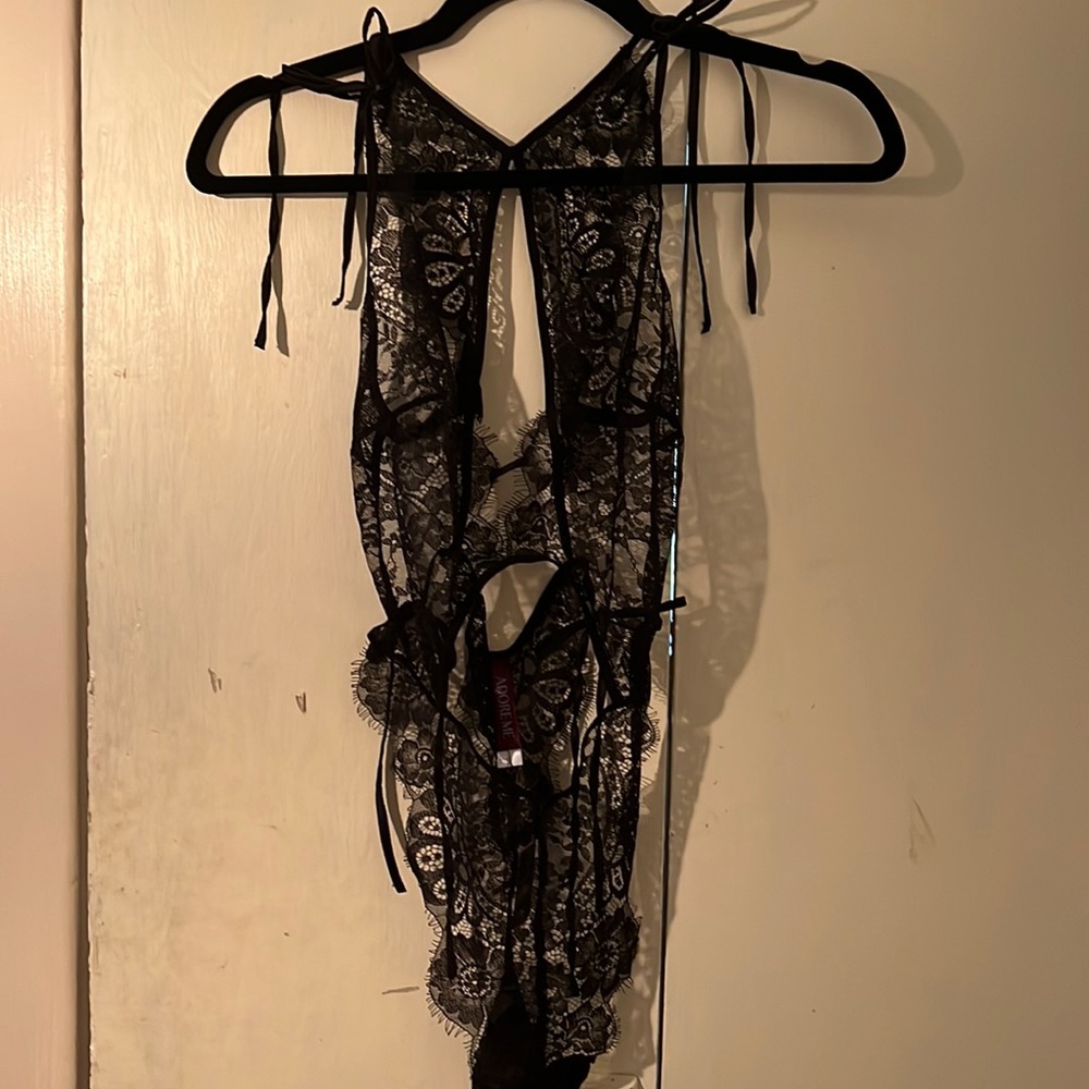Black lace teddy